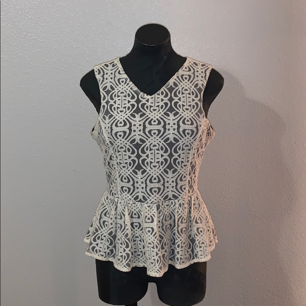 Bar III Sleeveless Peplum Top